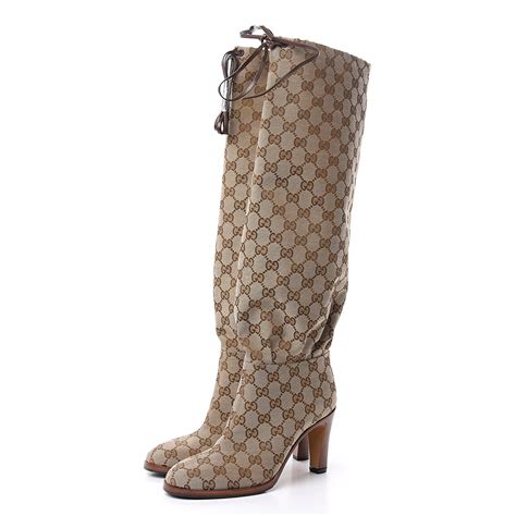 monogram gucci boots